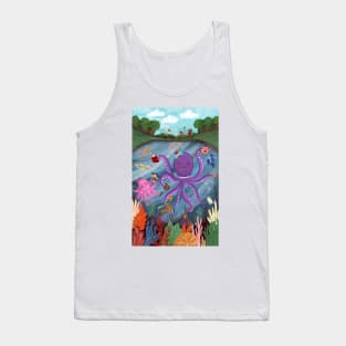 Underwater octopus mom and daughter Tank Top